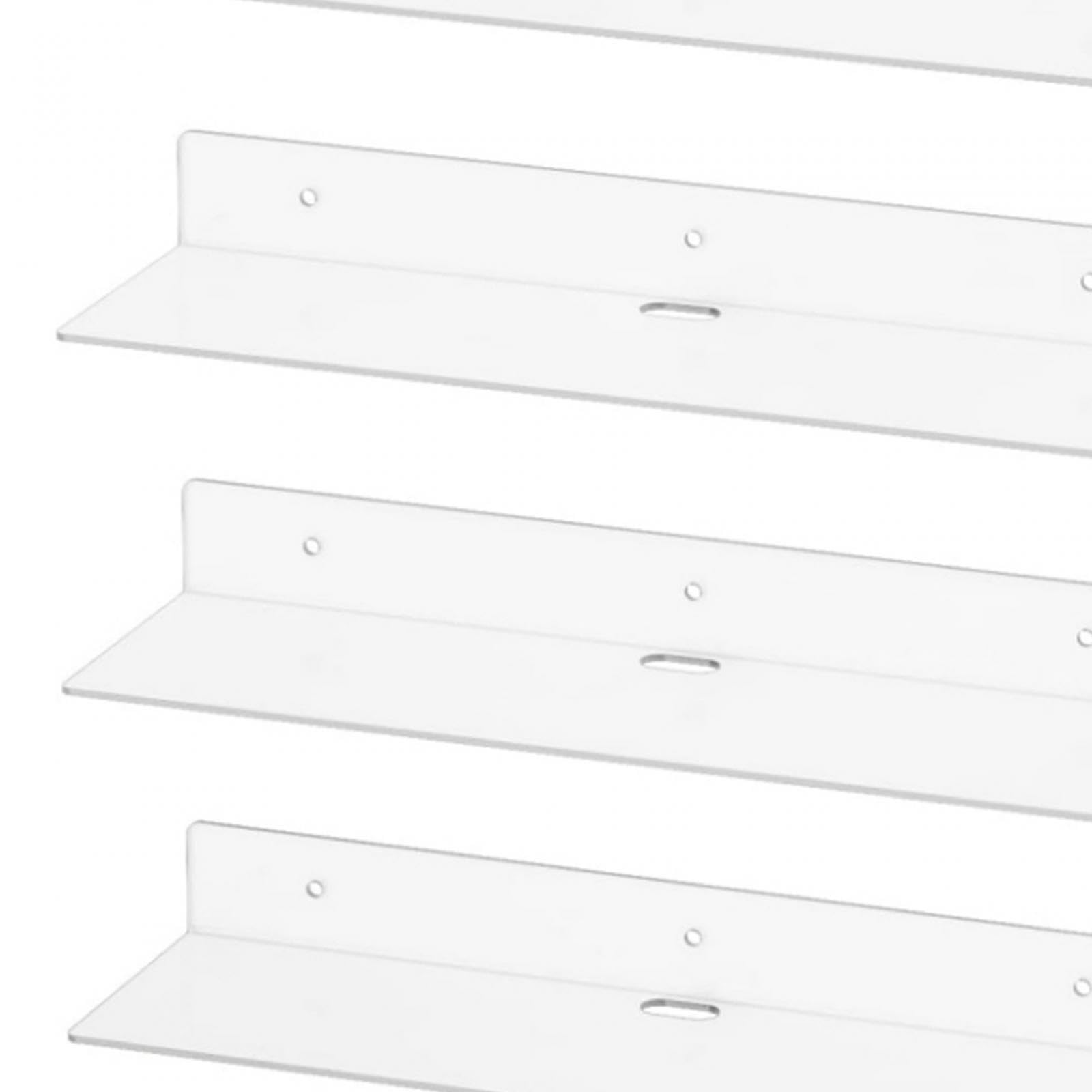 4 estantes de acrílico montados en la Pared, Estante de Pared Transparente, Organizador de Almacenamiento de Pared, estantes flotantes for Sala de Estar dormitorio/573/603
