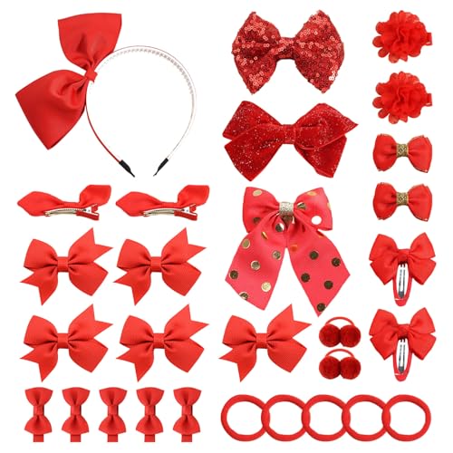 EUPSIIU 29 Mollette per Capelli con Fiocco Rosso