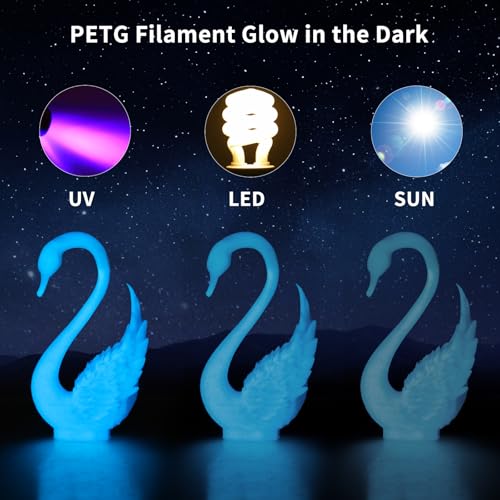 Image of iSANMATE PETG Glow Blue Filament, PETG Glow in the Dark Luminous Filament for 3D Printers, Dimensional Accuracy + /- 0.03 mm, 1 kg /Spool, Compatible with Most FDM 3D Printers