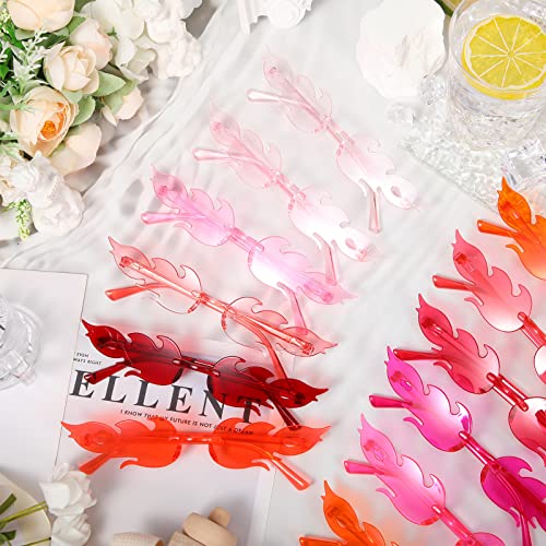 EBOOT 12 Pcs Fire Flame Glasses Fire Shape Sunglasses Funny Glasses Party Decor for Women Men3
