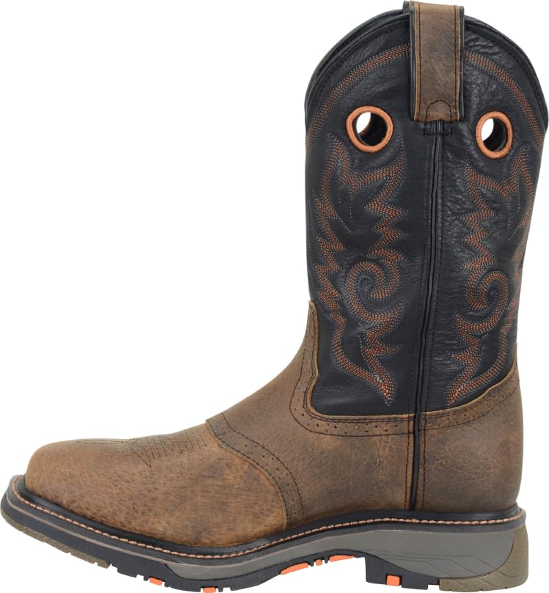 DOUBLE-H 12" Isaac Composite Toe Work Boots for Men - Leather Upper, Molded EVA Midsole, and Oil- and Slip-Resistant I.C.E. Outsole, EH-Rated3