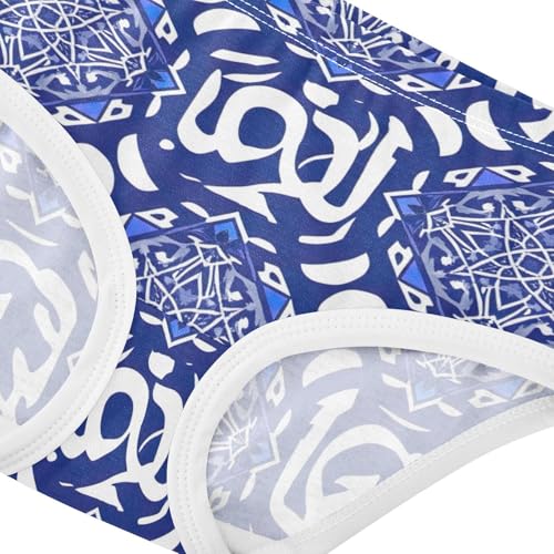 Cotton Girls Underwear Toddler Geometric Blue White Girl Panties Cute Artistic Kids Briefs Undies 2t4