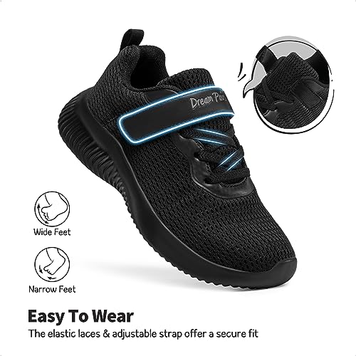 Dream Pairs Boys Girls Shoes Kids Tennis Ez-Ons Funrun Breathable Running Athletic Sport Sneakers,Size 4 Big Kid,All/Black,Krider-1 thumb #3