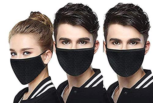 Fashiol Cotton Face Mask for Men and Women Black