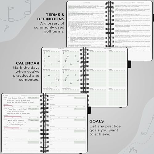 Carnet de bord de golf CF compact 13,5x19,6 cm pour ne plus oublier vos scores