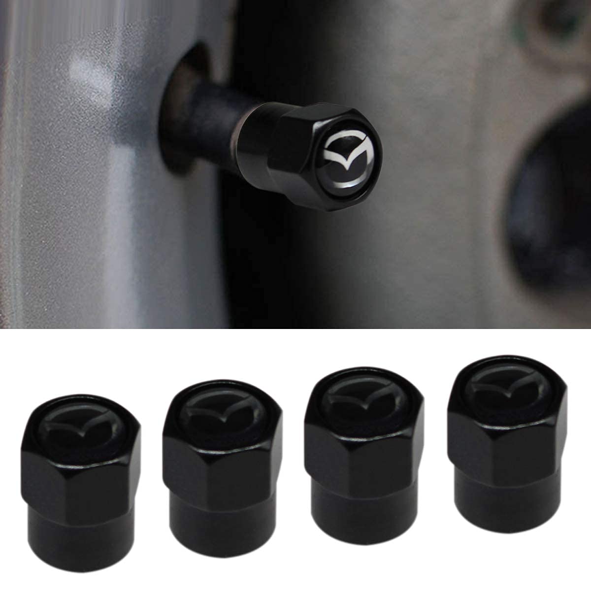 Hisport Hex 016 Silver 4pcs Universal Car Tire Valve Italy