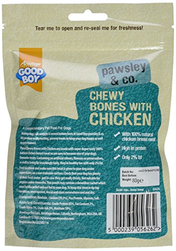Good Boy Chicken Wrapped Bones - Natural Dog Treats - Low Fat - Bulk Box - 10 x 80g, 1 count (Pack of 10) - Image 2
