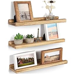 Estanteria Tetris Emfogoo Estanteria Pared, Baldas Pared Madera para Sala de Estar, Dormitorio Adornos, Baldas Flotantes Pared Carga Máxima 10KG, 43x11CM (3Pcs)