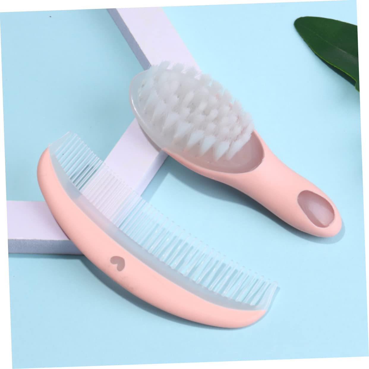 GLEAVI 1 Set Toddler Suit Bath Accessories Set Cleaning Brush Set Baby Cradle Cap Brush Easy Grip Brush Comb Baby Hair Brush and Comb Set 2 Piece Set Hairbrush Hair Comb Bristle Brush Boy