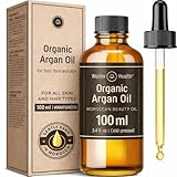 WoldoHealth 100% Bio-Arganöl kaltgepresst für Haare, Gesicht & Haut – Naturreines Haaröl mit Pipette, 100 ml ohne Zusätze