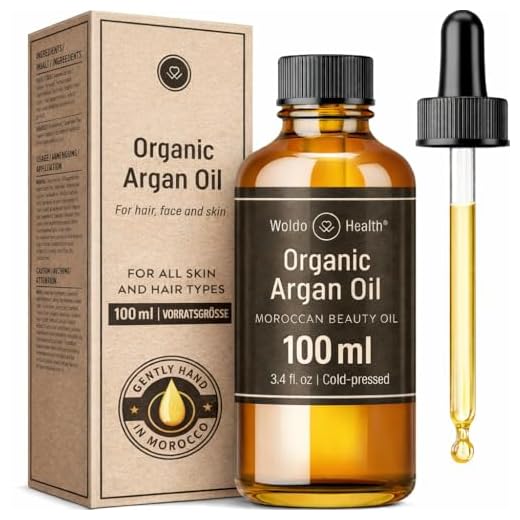 Bio Arganöl kaltgepresst für Gesicht, Haut & Haare 100ml - ohne Zusätze mit Pipette