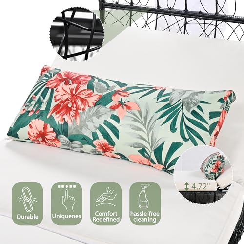 Lumisol Patio Daybed With Curtain, 90.55 Inch Outdoor Sunbed With Cushion And Colorful Pillows thumb #3