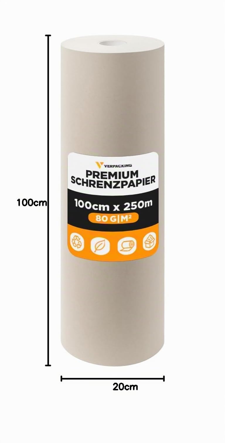 verpacking papier de calage 100 cm x 250 m 80 g/m² [modèle et quantité au choix] papier kraft rembourrage emballage pour expédition déménagement envoi 100% recyclé 1 rouleau