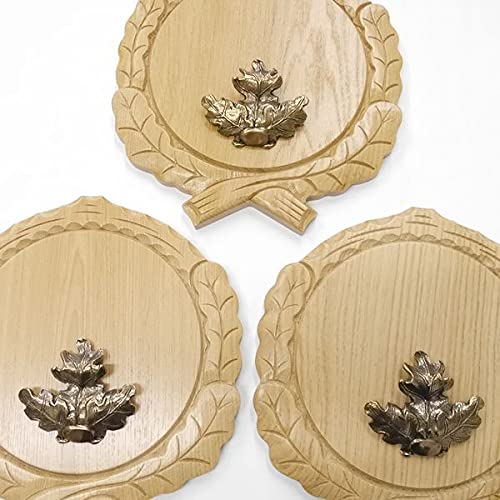 GTK Oferta 3 placas de cuña talladas de roble claro AF 19 cm con 3 hojas de roble, portada grande, tabla cuña, tabla de especias, cartel trofeo.