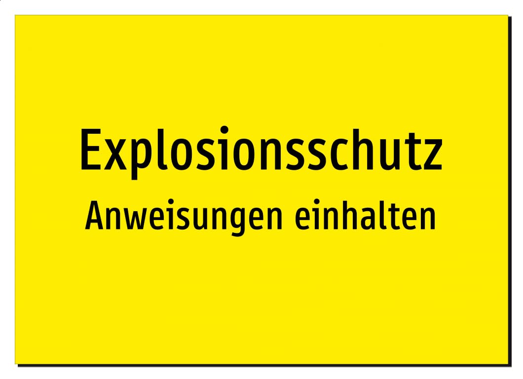35875-DE-T-09 | Explosionsschutz - Anweisungen einhalten | Aluminiumschild A2, 594 x 420mm | nur Text, ohne Symbolgrafik