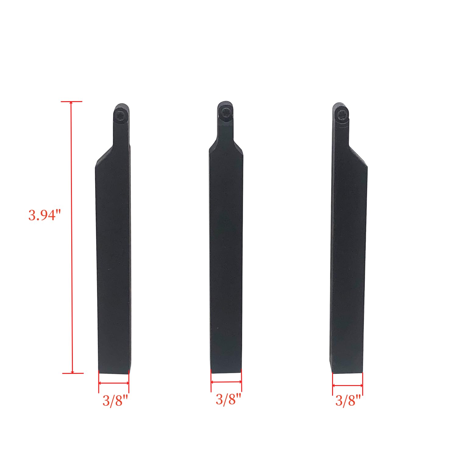 3/8” 1/2" SRACR SRACL SRDCN1010/1212 H06 Lathe Turning Holders Lathe Turning & Profiling Tool Holder with RCMT0602 Round Carbide Milling Inserts (3pcs 3/8” Holders with Yellow Inserts) — Amazon image 2