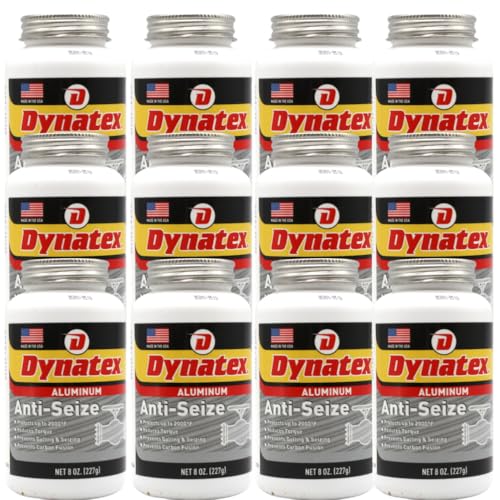 Image of Dynatex Aluminum Anti-Seize 8 oz Can - General Purpose, Prevents Galling Seizing Corrosion, High Heat & Pressure Resistant, Aluminum & Graphite (12-Pack)