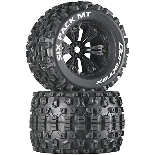 Duratrax Six-Pack MT 3.8" Mounted 1/2" Offset Tires, Black(2), DTXC3584