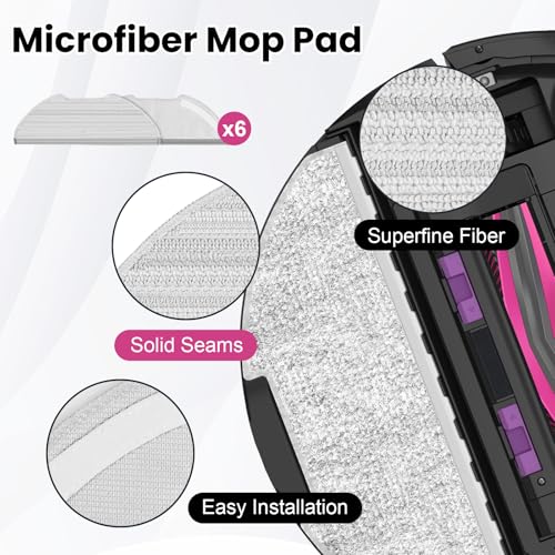 Image of 19 Packs Accessories Kit for Eureka E20 Evo Plus (NOT for E20 Plus) Robot Vacuum Cleaner, 2 Rubber Brushs, 4 HEPA Filters, 6 Mop Pads, 6 Side Brushes, 1 Cleaning Brush