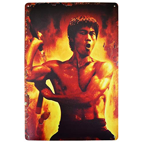 Image of Zesta Bathroom Decor Items Washroom Decor Tin Sign | Aesthetic Posters Wall Poster for Bedroom | Magnetic Cafe Decoration Items /Restaurant Decorations Items | Quirky Home Decor Bar Accent - Bruce lee