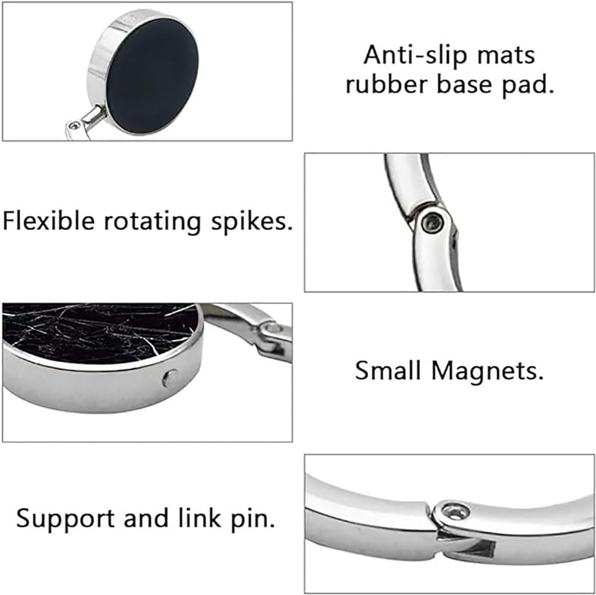 3 Ganci Per Borsa Da Tavolo Pieghevoli - Antiscivolo, In Metallo, Per Ristorante, Ufficio O Casa - Foto 4