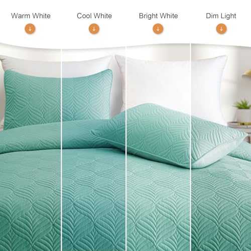 Whale Flotilla Extra Soft Twin Quilt Bedding Set, Lightweight Turquoise Bedspreads Quilts Twin Size with Modern Pattern, Reversible 2-Piece Coverlet with 1 Pillow Shame for All Seasons by Whale Flotilla - Used condition - Image 5