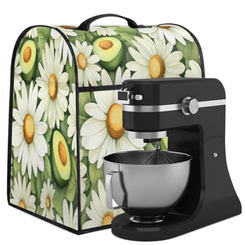 Coffee Maker Cover Daisy Avocado Kitchen Appliance Covers Small Appliance Covers Blender Cover Juicer Cover Dust Covers for Kitchen Appliances with Top Handle and Pockets,Washable,C903