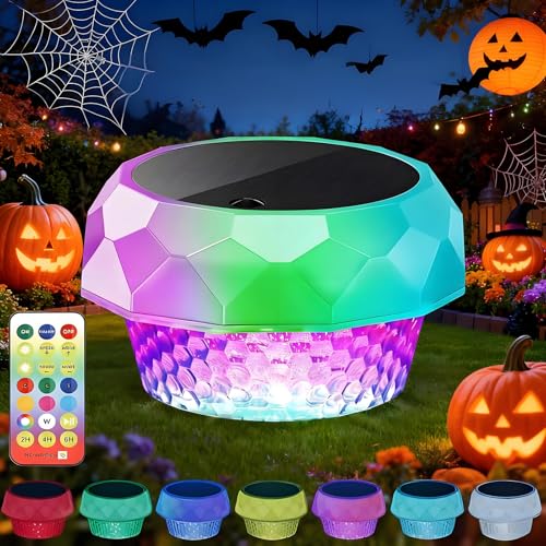 Joycome Halloween Deko Outdoor, Halloween Beleuchtung mit Fernbedienung, Dimmbar Farbwechselnde Schwimmende Poollampe Wasserdicht Floating Pool Lights...