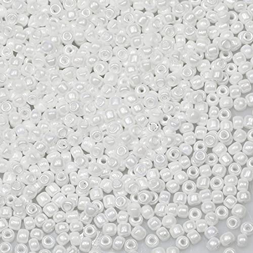 Bala&Fillic White Pearl Color 3mm Seed Beads About 3600pcs/100Grams in Bag