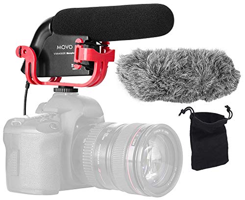 Movo VXR4000R Directional Shotgun Condenser Video Microphone with Shockmount, Low Cut Filter, Foam +...