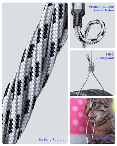 SNANSHI 編み込みデザイン USB-C to Micro USB 変換ケーブル 1.8m