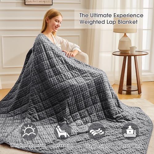 Grey Weighted Blanket for Adults 12lbs, 48"x72", Twin Full Size Cooling Minky Heavy Throw Blanket for 110-130lbs, Soft Winter Thick Big Blankets Weighted Comforter Gift for Sleeping