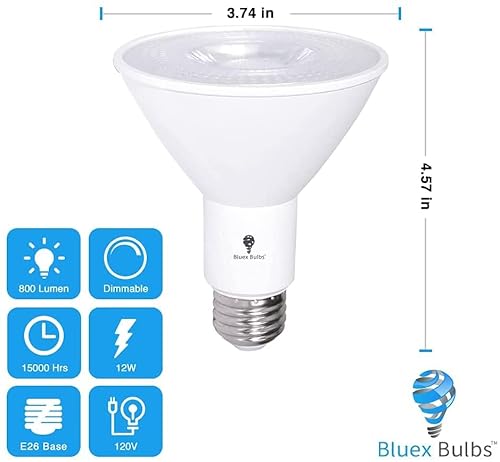 Bluex Bulbs 502 2 Pack Par30 Amber Yellow Led Bug Light Bulb Outdoor Led Flood Light Bulb 12W 100 Watt Equivalent Dimmable Waterproof E26 Bug Led Yellow Light Bulbs Warm Bug-Free Lighting For Home Insect Repellent thumb #1