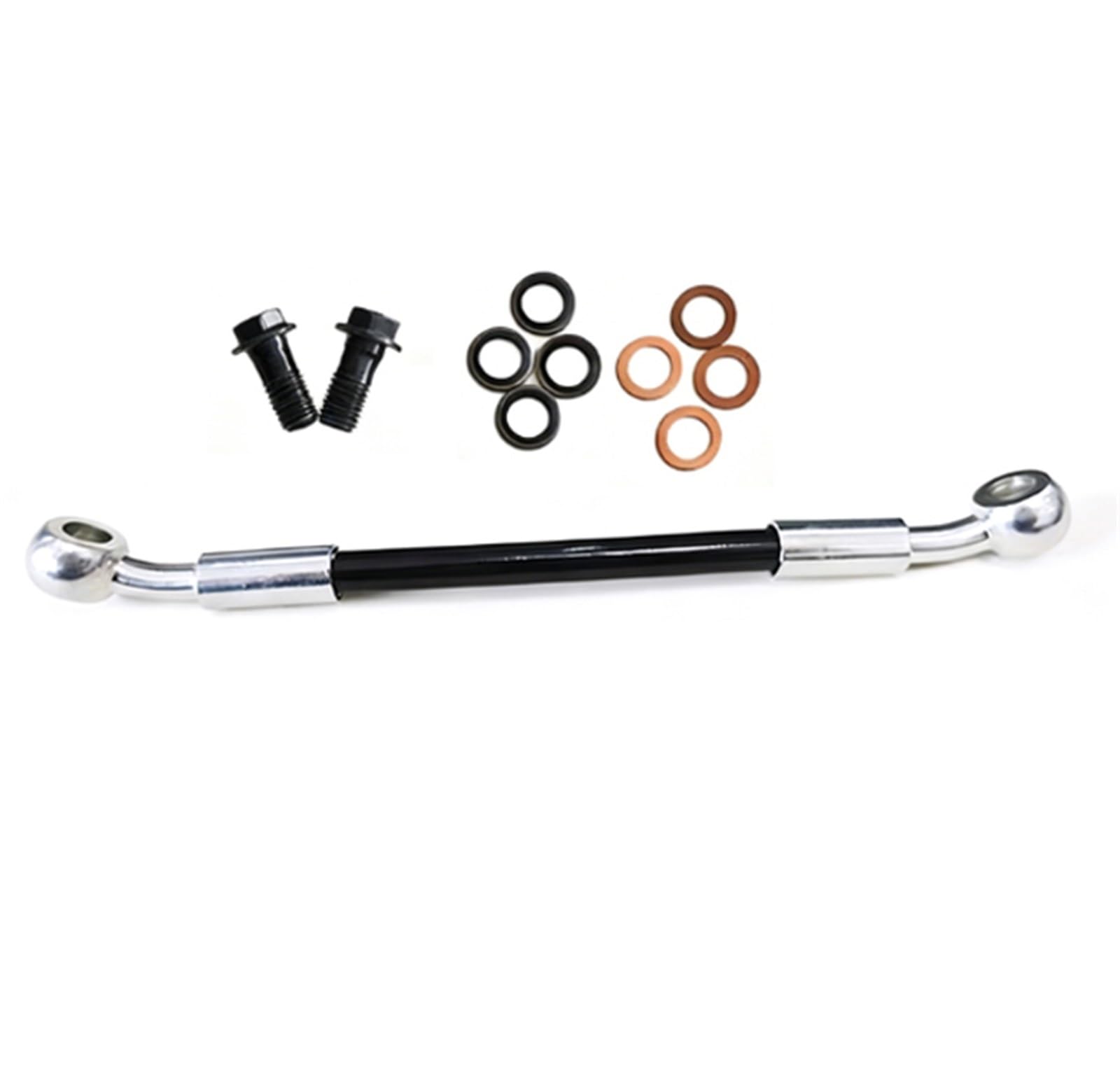 Hydraulic Brake Hose 28°-28° Motorcycle 30cm-500cm Steel Throat Brake Hose Fittings AN3 M8/M10x1.25mm Banjo Braided Oil Pipe Accessories(190cm)
