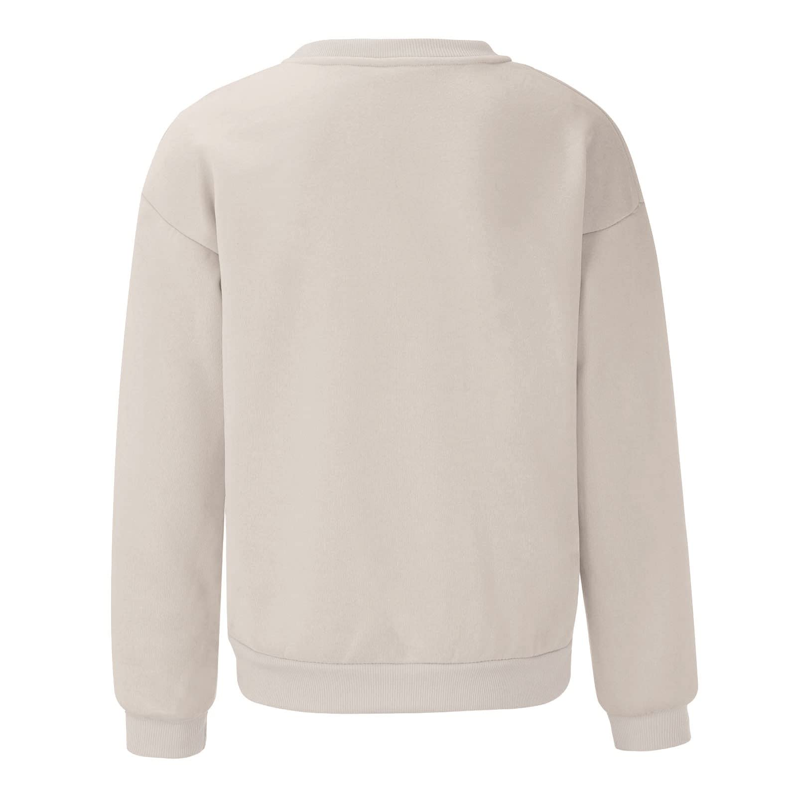 Weihnachts Pullover Damen Christmas Oberteils Weihnachten Sweatshirt Lustig Weihnachtspulli Xmas Pulli Warmes Sherpa Print Langarmshirt Drucken Bluse Sweater T-Shirt