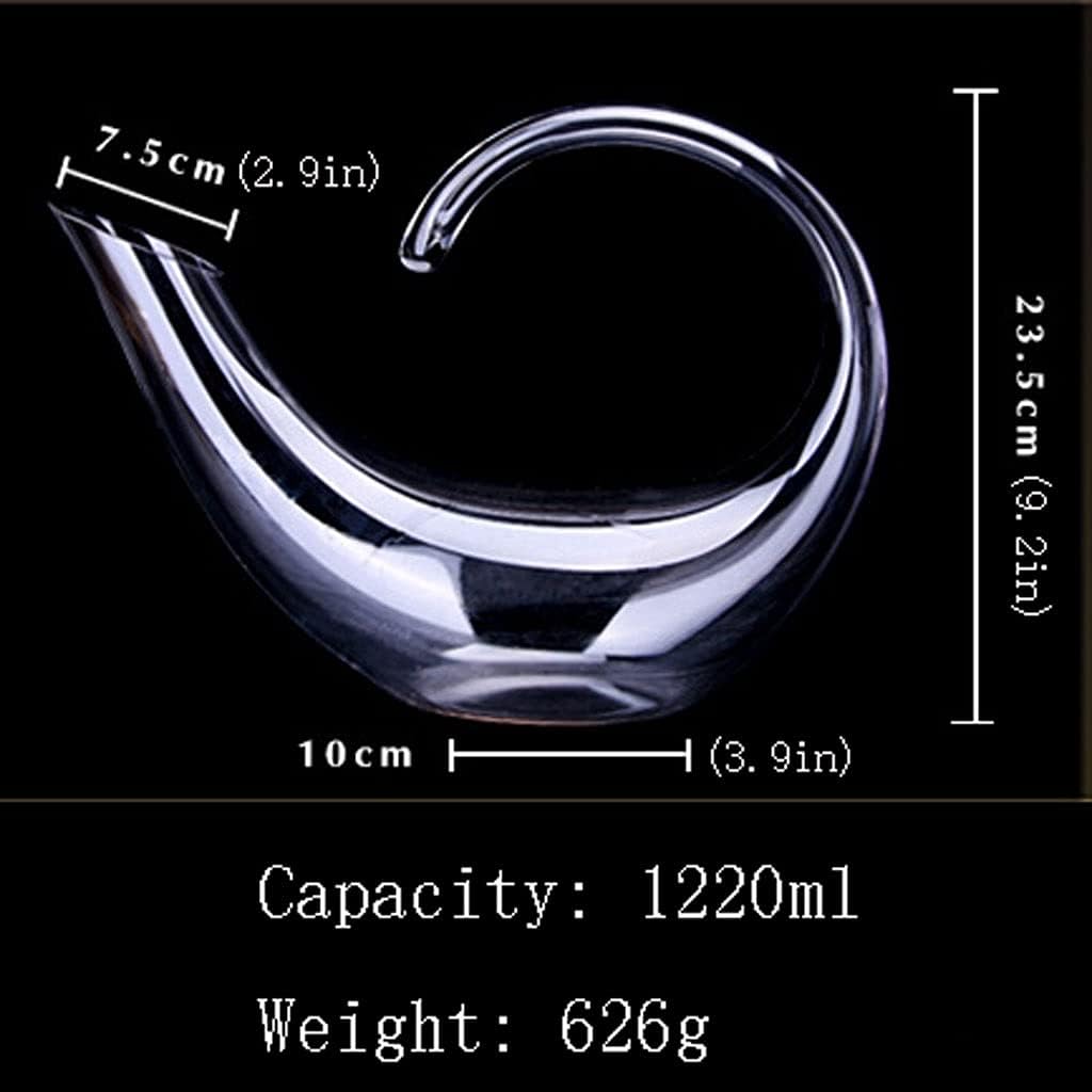 デカンター ガラスデカンタークリア酒ディスペンサー1200ml容量手作りのカラフェ赤ワインアテーターアクセサリー□ユニークな贈り物の