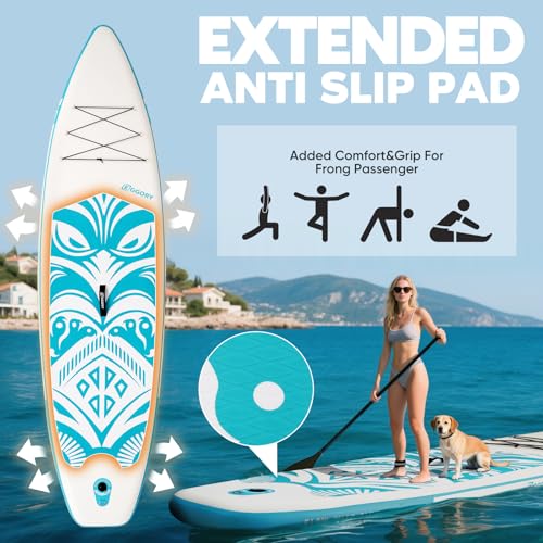 Image of Inflatable Paddle Board,Paddle Boards | Stable Design with Non-Slip Comfort Deck, Portable Travel Paddle Board