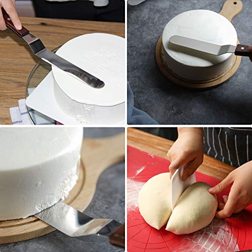 Spatule décalée en acier inoxydable et manche bois pour cake design - 8