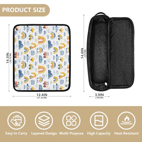 Bolsa organizadora de viaje para herramientas de cabello con tapete resistente al calor, capacidad grande, protección completa para planchas y rizadores miniatura 4