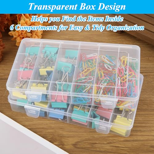 Organizador de Cajas para Pesca con 6 Compartimentos, Transparente, Caja de Plástico para Almacenamiento de Accesorios y Artesanías, Paquete de 10 miniatura 7