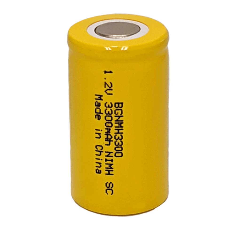BatteryGuy BattryGuy 1.2 Volt 3300mAh Sub-C Ni-MH Cell/Flat Top (Rechargeable)