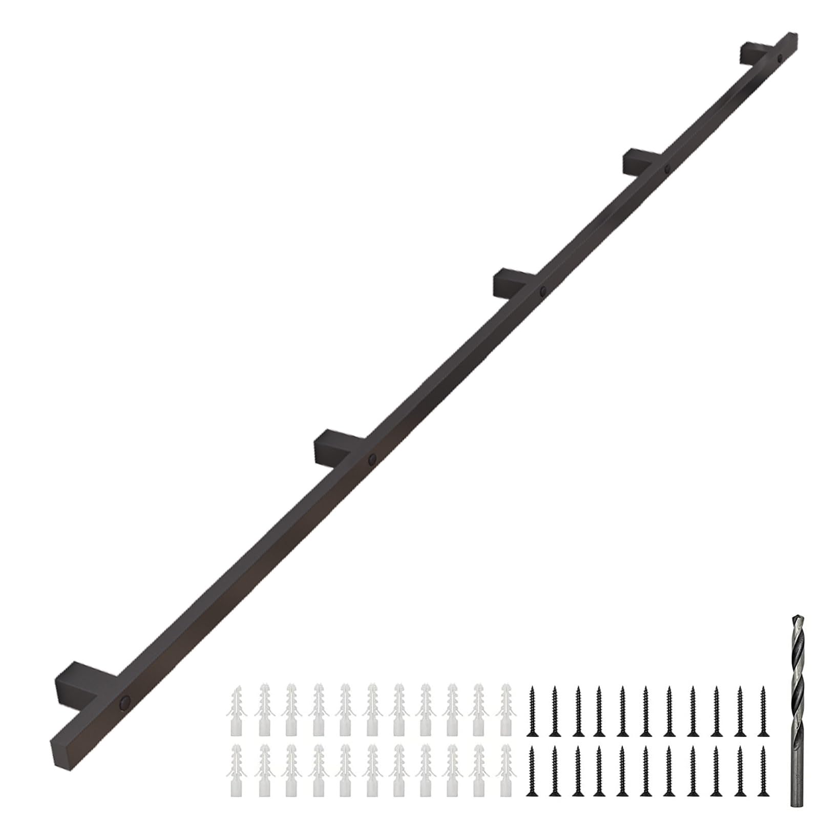 Stabiles Eisen für Treppen – 180 cm Treppengeländer-Set mit Wandhalterungen und Metallschrauben – langlebig, verstellbare Unterstützung für sicheres Klettern und Absteigen