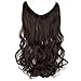 Produktbild Haarteil Extensions Haarverlängerung 1 Tresse Haare Haarverdichtung Gewellt mit Unsichtbarer Draht Dunkelbraun Wavy-50 cm-90g