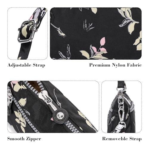 Image of Small Wristlet Wallets for Women Nylon RFID Cross body bag | Cell Phone Purse with Built-In Card Slots for Daily Outings