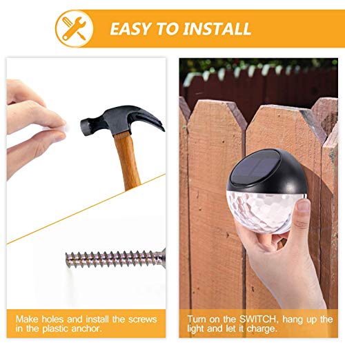Lunsy Solar Fence Lights Outdoor, Led Deck Lights Waterproof Automatic Decorative Wall Lighting For Deck, Patio, Yard, Path And Driveway(4 Pack) #TOP6