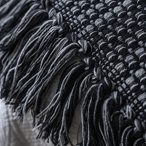 Uphome Washable Hallway Runner Rug, 2' X 6' Cotton Reversible Kitchen Rug Runner, Black Long Laundry Room Rug, Modern Farmhouse Woven Carpet For Bathroom Entryway Bedroom Foyer #TOP2