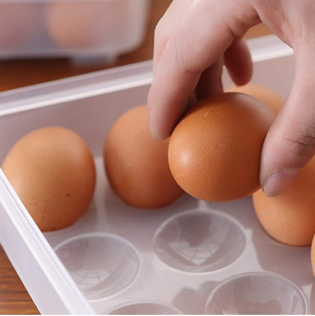 N M Z ABS Plastic Transparent color 24 Grids Transparent Egg Tray Storage Box Freezer Eggs Box-Transparent Preservation 1 Pc 3