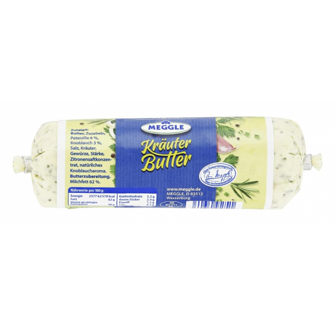MEEGLLE Kräuter‑Butter Original – 125 g | Cremig, mit Petersilie & Schnittlauch, 4 Er