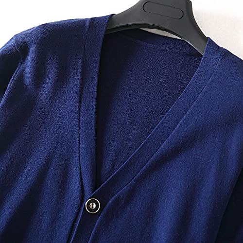 ZHILI Men's Cardigan Pure Color Sweater 100% Cotton3