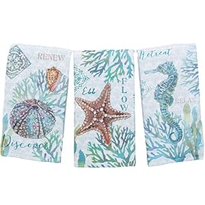 Kay Dee Designs Set of 3 Beachcomber Dual Purpose Terry Kitchen Towels Kay Dee Designs Set of 3 Beachcomber Dual Purpose Terry Kitchen Towels